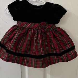 Plaid Dress with Velvet Top